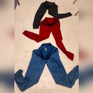 Set of Three Joggers - Black, Red, and Blue